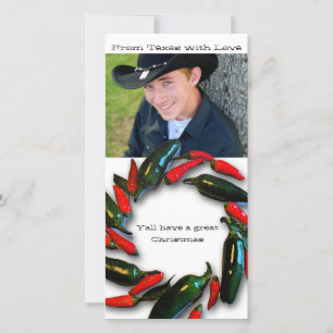 Texas Hett Pepper Wandeans Photo jul Card Julkort