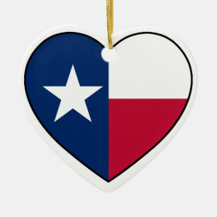 Texas hjärtaprydnad för julgran julgransprydnad keramik