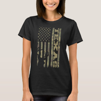 Texas Hjort Hunter Vintage Hjort Hunting Camo USA T Shirt