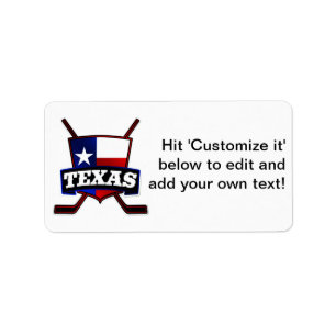 Texas Hockey Flagga Logotyp Adressetikett