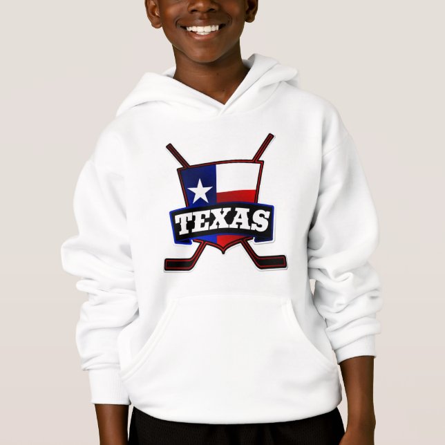 Texas Hockey Flagga Logotyp T Shirt (Framsida)