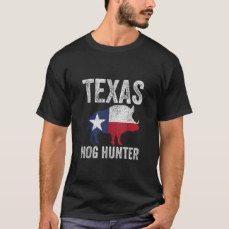 Texas Hog Hunter Feral Boar Hunting Texas State Fl T Shirt