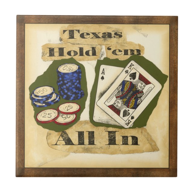 Texas Hold 'Em Hand with Kung and Ace Kakelplatta (Framsidan)