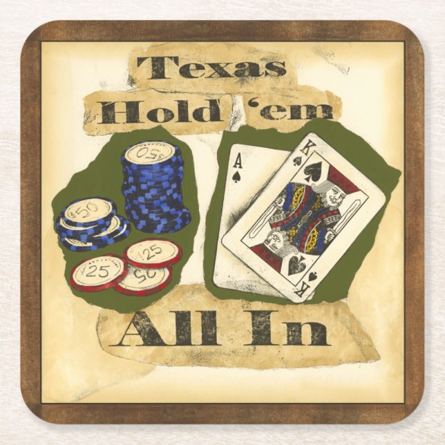 Texas Hold 'Em Hand with Kung and Ace Underlägg Papper Kvadrat (Framsidan)