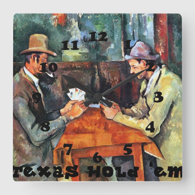 Texas Hold "em Poker" Fyrkantig Klocka (Framsida)