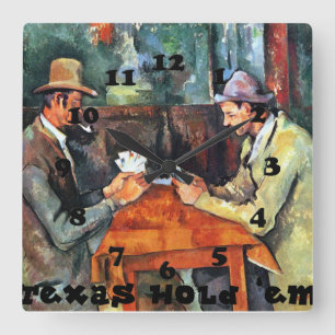 Texas Hold "em Poker" Fyrkantig Klocka