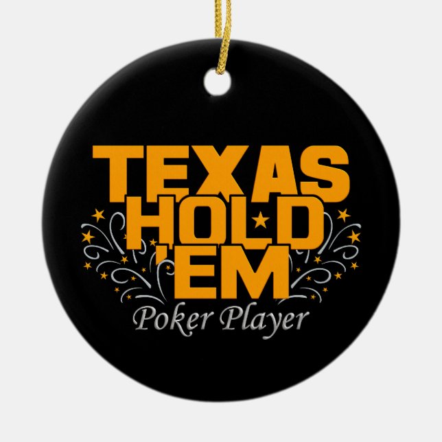 Texas Hold'Em Poker-ornament, anpassa Julgransprydnad Keramik (Framsidan)