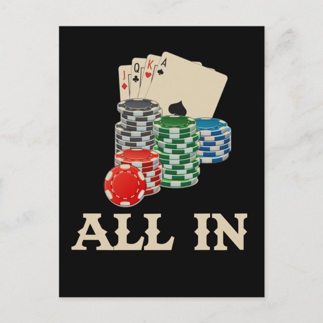 Texas Hold'Em Poker Player Casino Spelare Vykort (Framsida)
