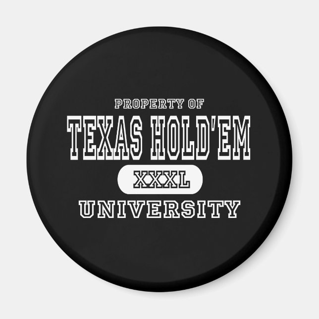 Texas Holdem Universiteten Mörk Magnet (Framsidan)