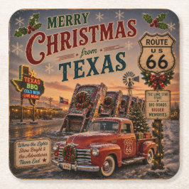 Texas Holiday Table Tradition Route 66 Underlägg Papper Kvadrat