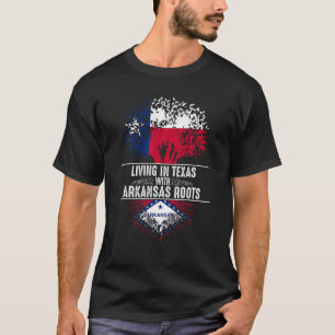 Texas Home Arkansas Roots State Träd Flagga Shirt T
