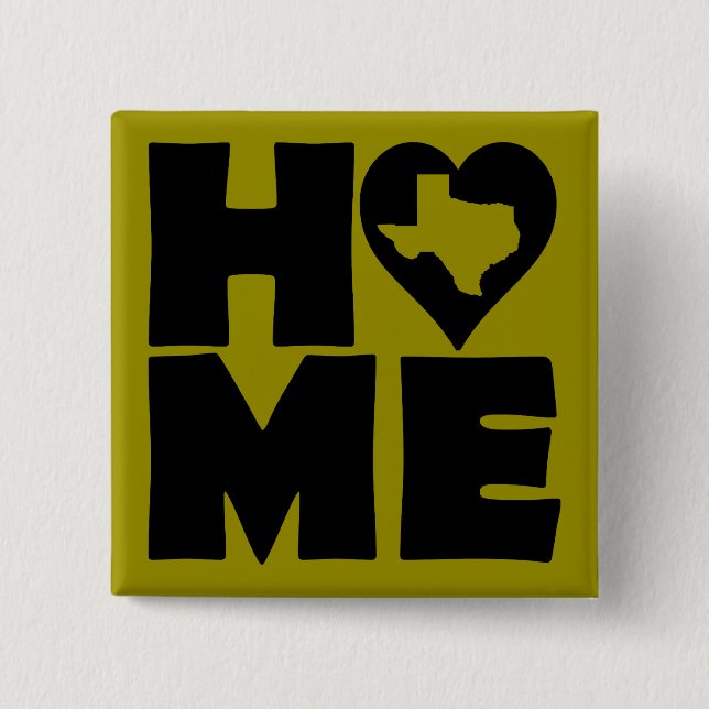 Texas Home Heart State Butge Pin Knapp (Framsida)