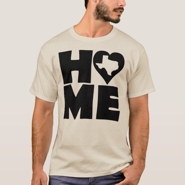 Texas Home Heart State Tees T-Shirt (Framsida)