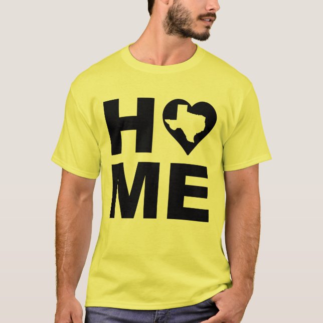 Texas Home Heart State Tees T-Shirt (Framsida)