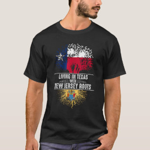 Texas Home New jersey Roots State Träd Flagga Kärl T Shirt