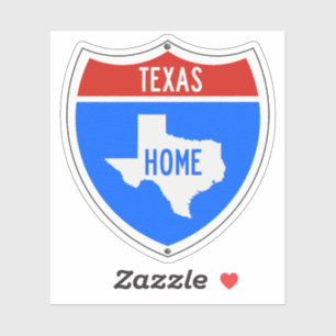 Texas Home Road Sign Klistermärken