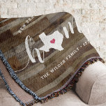 Texas Home State Personlig Wood look Filt<br><div class="desc">Visa lite stolthet över hemlandet med den här söta, rustiska träplattan som innehåller "hem" i vita kalligrafskript med en silhuett karta i Texas som står i brev för "O". En rosa hjärtillustration inuti det statliga karta kompletterar designen. Du kan ändra hjärtans position till din hemstad genom att öppna designen verktyg...</div>