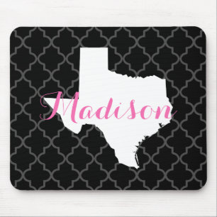 Texas Home State Quatrefoil Anpassningsbar Monogra Musmatta