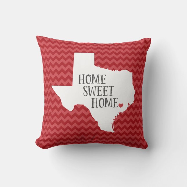 Texas Home Sweet Home State Chevron Dekorativ kudd Kudde (Framsida)