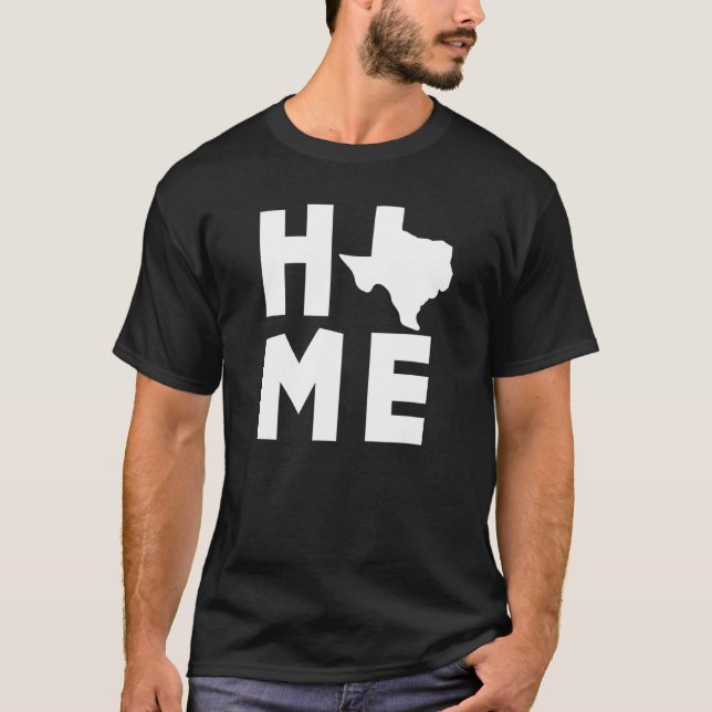 Texas Home US State Karta T Shirt (Framsida)