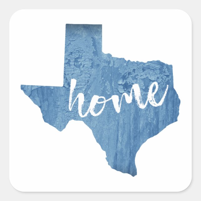 Texas Home Wood Grain Fyrkantigt Klistermärke (Framsida)