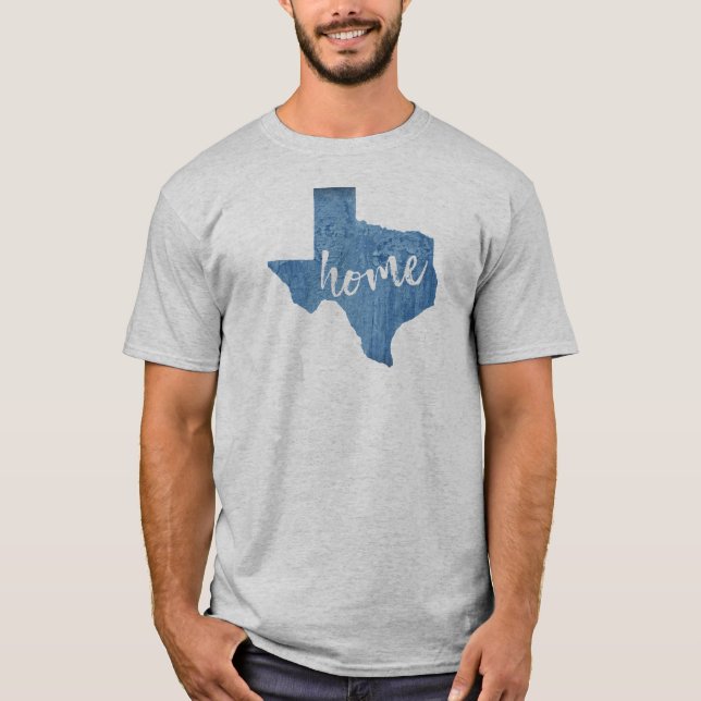 Texas Home Wood Grain T Shirt (Framsida)