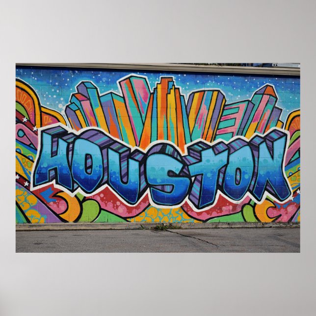 Texas - Houston Street Art Poster (Framsidan)