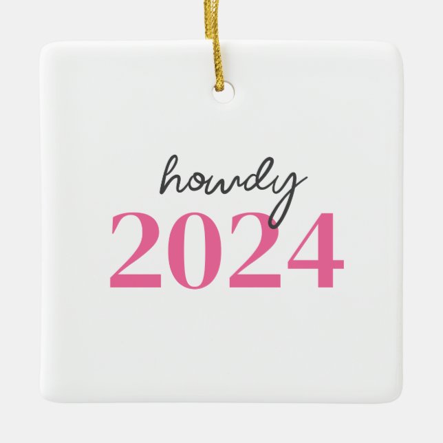 Texas Howdy Julgransprydnad Keramik (Framsida)