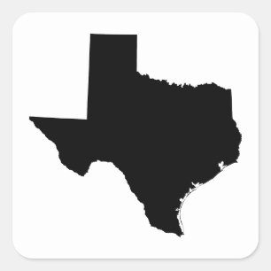 Texas i Black and White Fyrkantigt Klistermärke