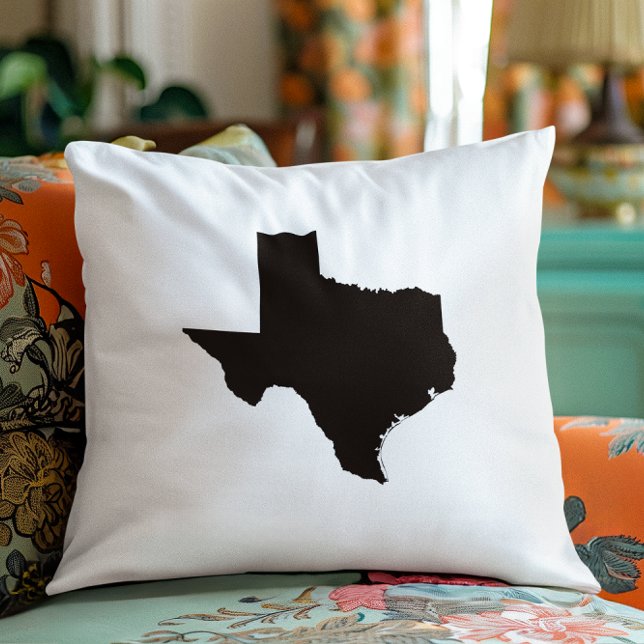Texas i Black and White Kudde (Texas in Black and White Throw Pillow)