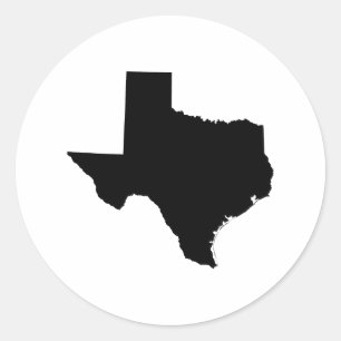 Texas i Black and White Runt Klistermärke