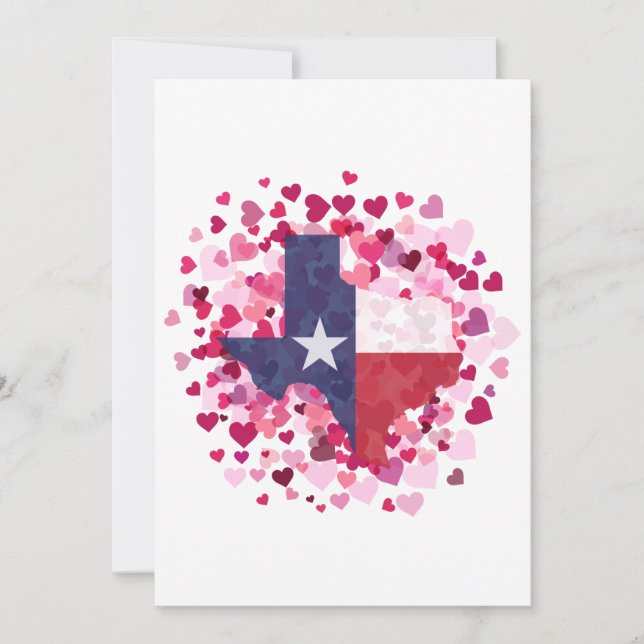 Texas i ett hjärtas land - Alla hjärtans dag Julkort (Framsida)