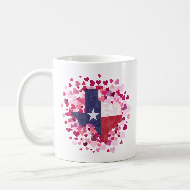 Texas i Fält av Hearts - Alla hjärtans dag Kaffemugg (Vänster)