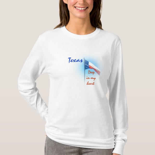 Texas i min hjärtaskjorta tee shirt (Framsida)