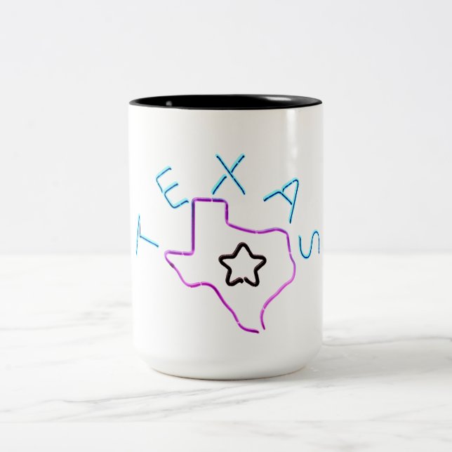 Texas i neonljus. Två-Tonad mugg (Center)