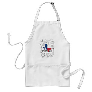 Texas Illustration Doodles of Texas Mönster Förkläde