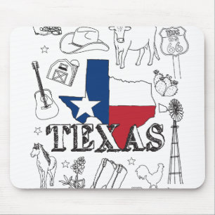 Texas Illustration Doodles of Texas Mönster Musmatta