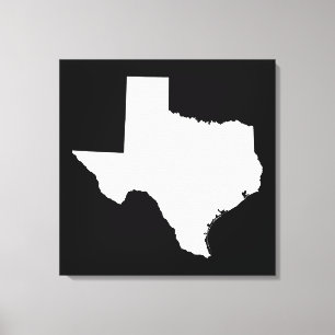 Texas in White and Black Canvastryck