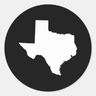 Texas in White and Black Runt Klistermärke