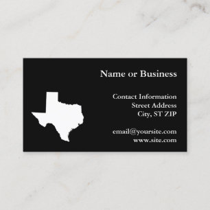 Texas in White and Black Visitkort