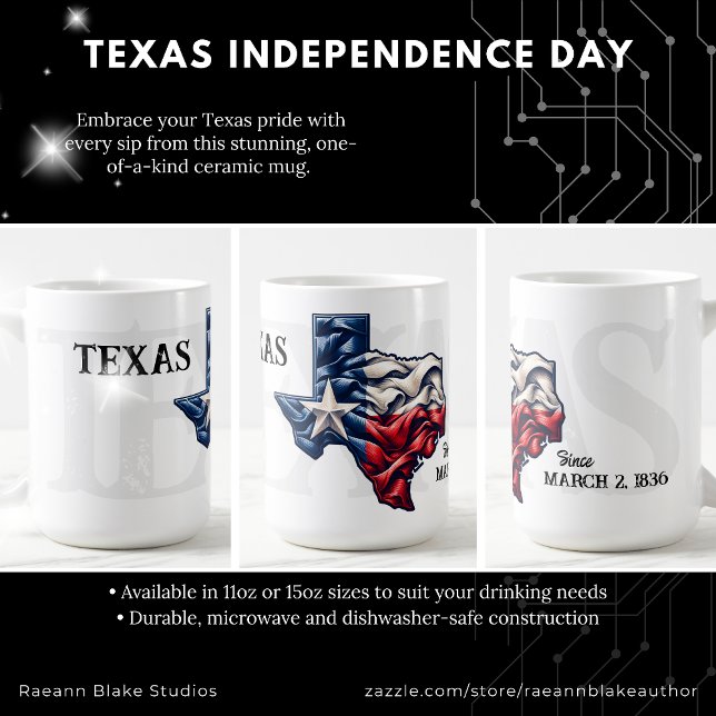 Texas Independence Day Ceramic Mug Kaffemugg (Skapare uppladdad)