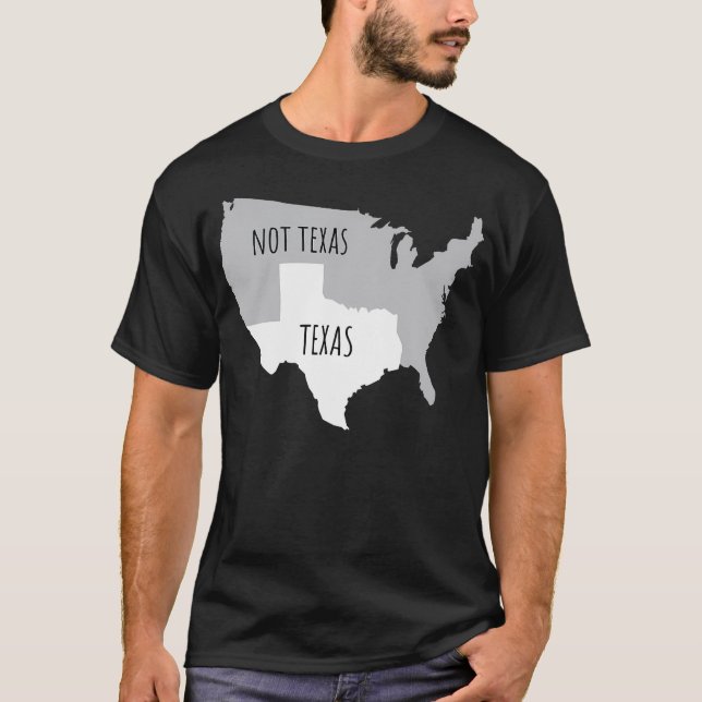 Texas Inte Texas med Amerika Karta T Shirt (Framsida)