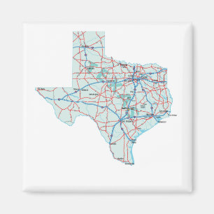 Texas Interstate kartamagnet Magnet