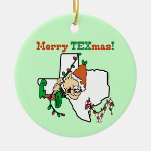 Texas jul julgransprydnad keramik