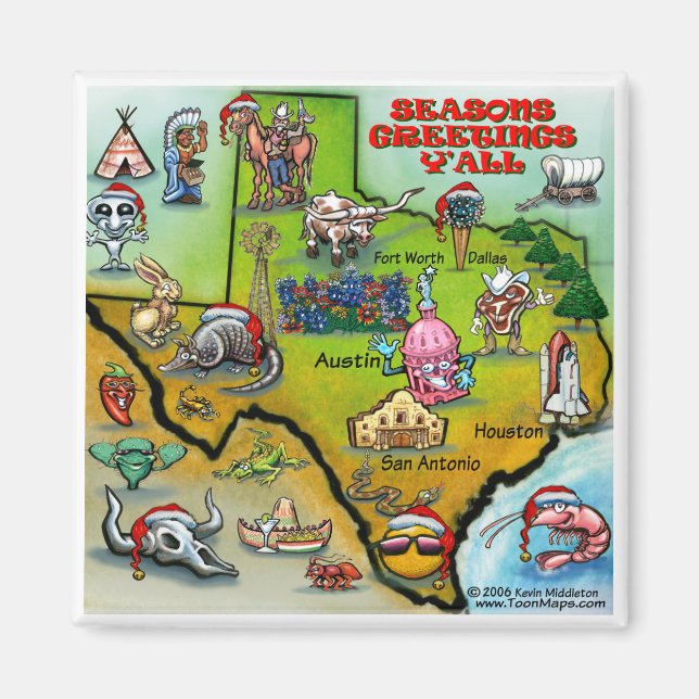 TEXAS Jul Karta Magnet (Framsidan)
