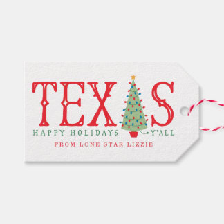 Texas Julgran Glad helg Gift Märkres Presentetikett
