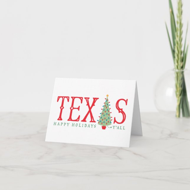 Texas Julgran Glad helg Greeting Card (Framsida)
