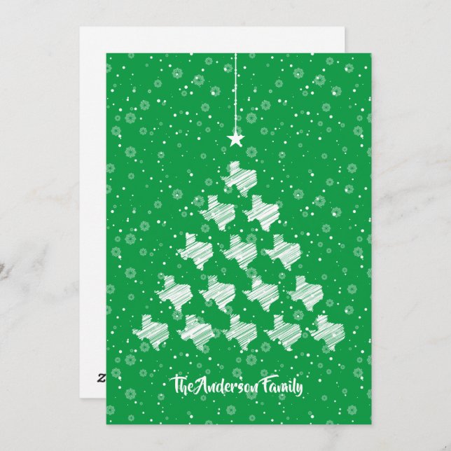 Texas Julgran på Grönt Helgdag Ca Julkort (Fram/baksida)