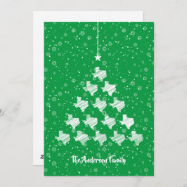 Texas Julgran på Grönt Helgdag Ca Julkort