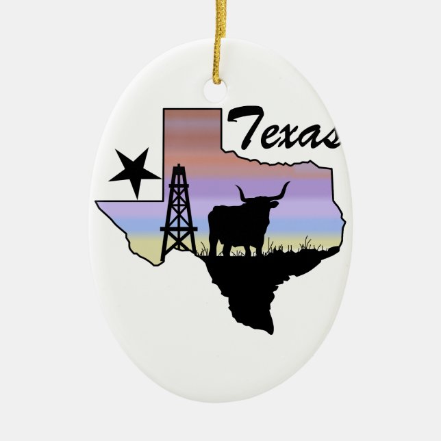 Texas Julgransprydnad Keramik (Framsidan)
